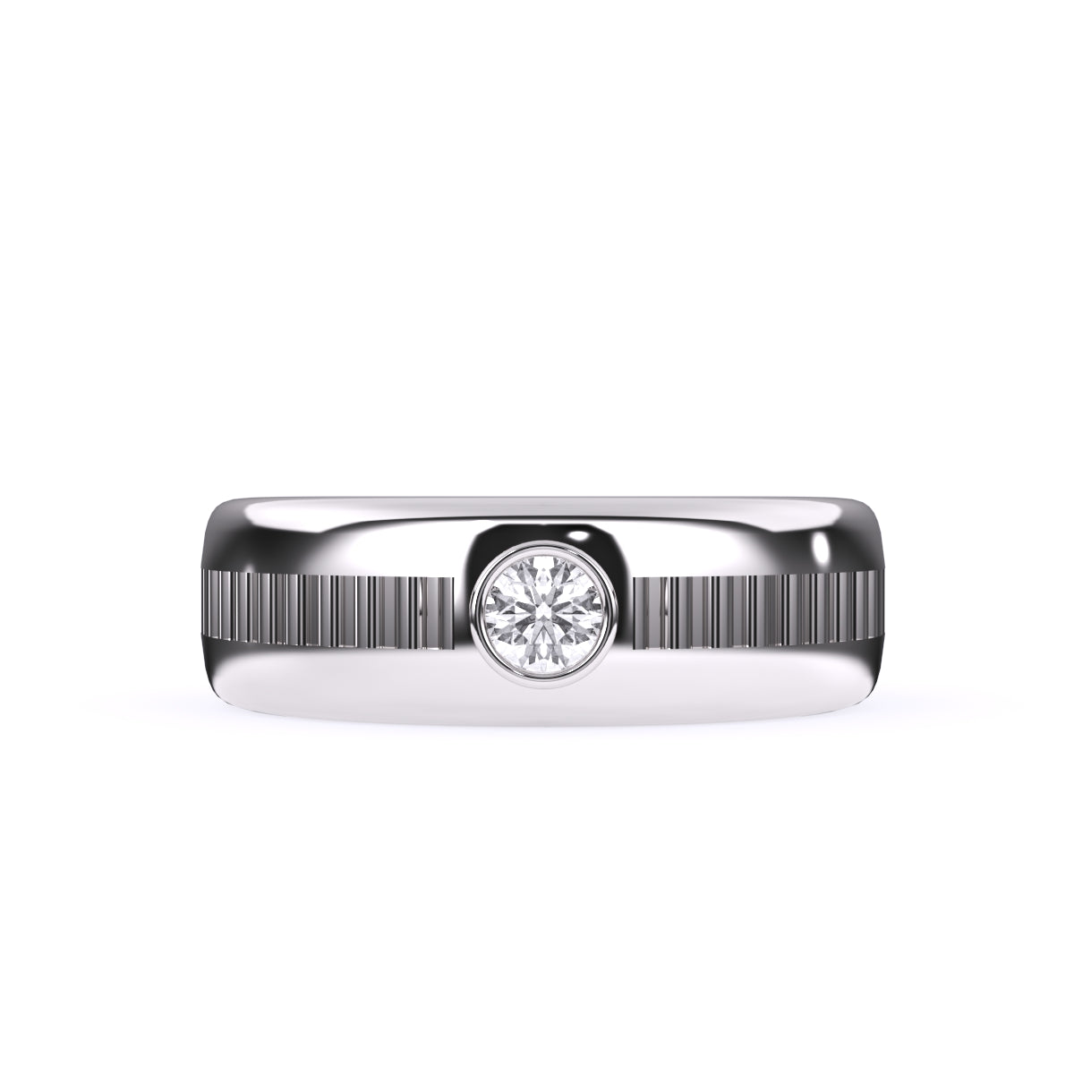 Latest Bezel Round Diamond Ring For Men